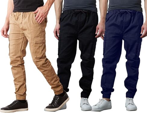 Galaxy by Harvic 2-Pack Men Cotton Flex Stretch Cargo Pants (الأحجام ، S-2XL) in Kuwait