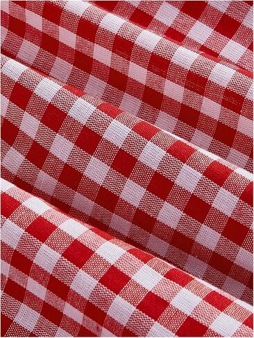 Floerns Women's Plaid Ruched Bust Sleeveless Vintage Bowknot Pleated Short Dresses in Kuwait