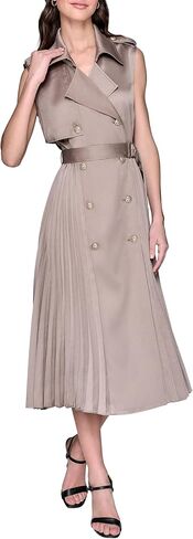KARL LAGERFELD Women's Belted Sleeveless Satin Back Crepe Midi Dress in Saudi Arabia