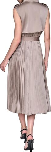 KARL LAGERFELD Women's Belted Sleeveless Satin Back Crepe Midi Dress in Saudi Arabia