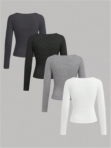مراوغة الفتاة 4 حزمة T Shirt مجموعة Ruched Square Dequ in Saudi Arabia