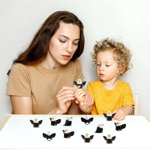 30 Pcs Mini Resin Bald Eagle Tiny Small Patriotic Bald Eagle Figurine Miniature Garden Decor,Bald Eagle Toy Figure for Independence Day Party Outdoor Lawn Garden in Saudi Arabia