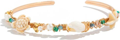 XAM Arm Cuff Upper Arm Bracelet for Women Adjustable Flower Sea Shell Leaf Feather Open Upper Arm Bangle Bracelet Boho Summer Holiday Jewelry in Saudi Arabia