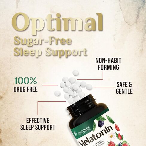 أقراص الميلاتونين 10 ملغ سريعة الذوبان، قوة إضافية - دعم النوم الخالي من السكر للبالغين - مكمل غذائي بنكهة الفراولة لدعم النوم الطبيعي - 120 قرص ميلاتونين، كمية تكفي 120 يومًا in Kuwait