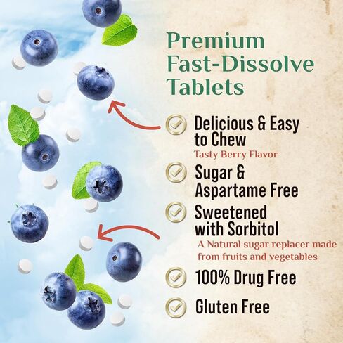 أقراص الميلاتونين 10 ملغ سريعة الذوبان، قوة إضافية - دعم النوم الخالي من السكر للبالغين - مكمل غذائي بنكهة الفراولة لدعم النوم الطبيعي - 120 قرص ميلاتونين، كمية تكفي 120 يومًا in Kuwait