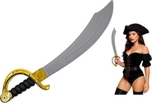 Nicky Bigs Novelties Fantasy Cosplay Plastic Arabian Curved Pirate Sword Cutlass Prop Weapon Costume in Kuwait