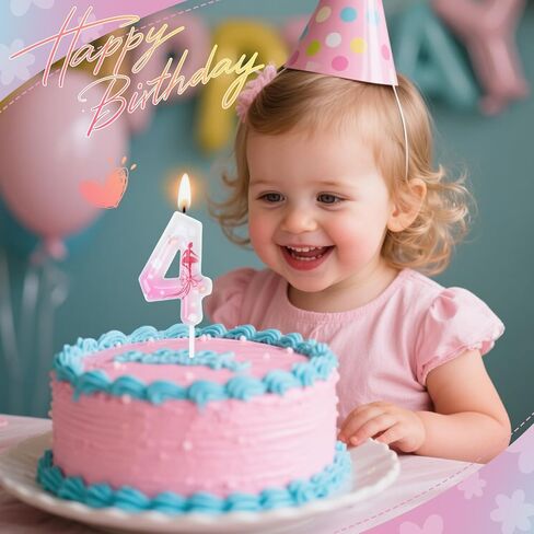 شموع عيد ميلاد الباليه ، راقصة الباليرينا ، زخارف حفلة عيد ميلاد ، شموع عيد ميلاد لكعكة توببر (الوردي ، رقم 6) in Kuwait