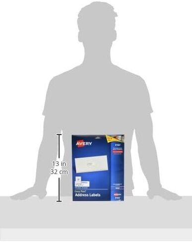 ملصقات عنوان Avery Easy Peel، طابعات نفث الحبر، أبيض، 1 بوصة × 2-5/8 بوصة، صندوق مكون من 750 ملصقًا (08160) in Saudi Arabia