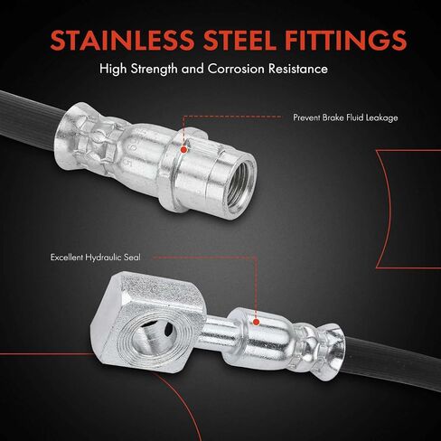 A-Premium Front Passenger Brake Hydraulic Hose Compatible with Select Mercedes-Benz Models - ML320 1998-2003, ML350 2003-2005, ML430 1999-2001, ML500 2002-2005/2013-2015, ML55 AMG 2000-2003 in Saudi Arabia
