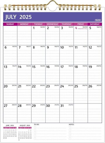 2025-2026 Wall Calendar – 18 Monthly Calendar 2025-2026, 8.5 x 11 In, Jan 2025 - Jun 2026, Small Calendar 2025 Vertical, Ruled Blocks, Thick Paper, Holidays, To-do ＆ Notes, Great for Planning in Saudi Arabia