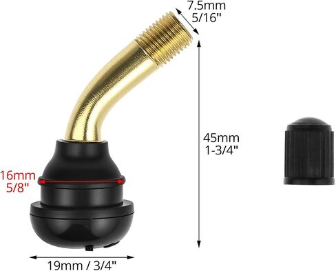 Qwork PVR70 Steam Valve Steam ، 8 حزمة 90 درجة صمام الإطارات بدون أنبوب للدراجات النارية ، والدراجات البخارية ، ATVS in Saudi Arabia