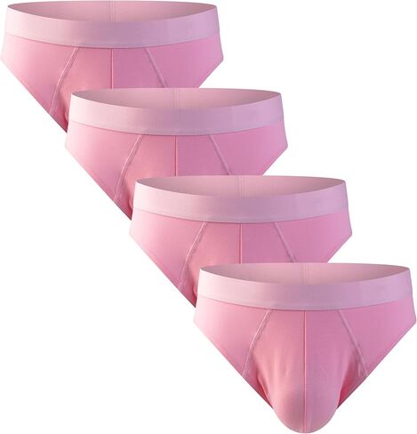 Men's Cotton Breathable Briefs, Ultra Soft No Fly Underwear with Supportive Pouch, 4 Pack in Kuwait