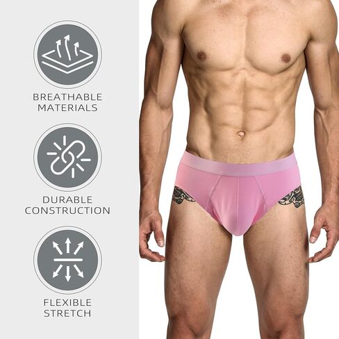Men's Cotton Breathable Briefs, Ultra Soft No Fly Underwear with Supportive Pouch, 4 Pack in Kuwait