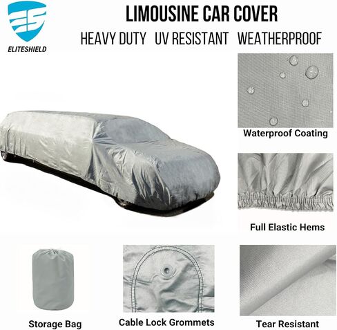 Premium Limo Cover for Year-Round Protection | Heavy Duty Windproof Limousine Car Cover for Mercedes-Maybach, Cadillac, Lincoln, Rolls-Royce, Bentley and More, Fits up to 24ft Long in Kuwait