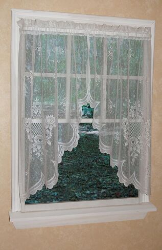 Curtain Chic Cameo Rose Swag, Ivory in Saudi Arabia