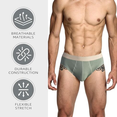 Men's Cotton Breathable Briefs, Ultra Soft No Fly Underwear with Supportive Pouch, 4 Pack in Kuwait