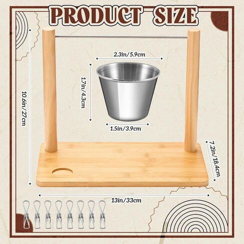 16 Inch Bacon Display Rack Bacon Tray Wooden Bacon Hanger Bacon Serving Dishes Meat Display Holder for Wedding Home Party Housewarming Gifts in Kuwait