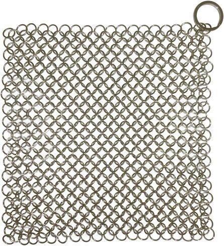 316 Premium Stainless Steel Cast Iron Cleaner, Chainmail Scrubber for Cast Iron Pan Pre-Seasoned Pan Dutch Ovens Waffle Iron Pans Scraper Cast Iron Grill Scraper Skillet Scraper HOVhomeDEVP (7 Inch) in Kuwait