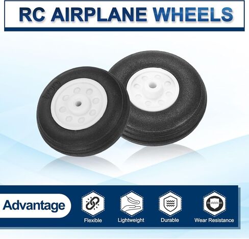 MECCANIXITY RC Airplane Wheels 3.46" OD RC Airplane,Aircraft PU Sponge Wheels,Tire Tail Wheel RC Aircraft Foam Wheel Replacement for DIY RC Model Plane Aircraft,Pack of 4 in Saudi Arabia