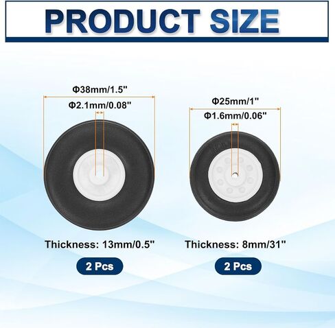 MECCANIXITY RC Airplane Wheels 3.46" OD RC Airplane,Aircraft PU Sponge Wheels,Tire Tail Wheel RC Aircraft Foam Wheel Replacement for DIY RC Model Plane Aircraft,Pack of 4 in Saudi Arabia