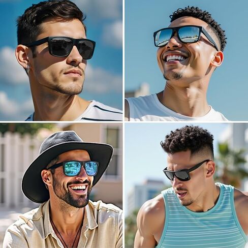 WISTON XL Z87 Sunglasses for Men Women UV400 Protection Lightweight TR90 Frame Square Shades for Driving Fishing Z8246 in Saudi Arabia