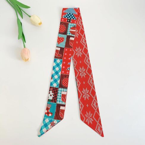 QTMY 16 Pack Christmas Purse Scarf for Bags Silk Head Scarf for Hair Handbag Women Hair Neck Scarves Gifts,144 in Saudi Arabia