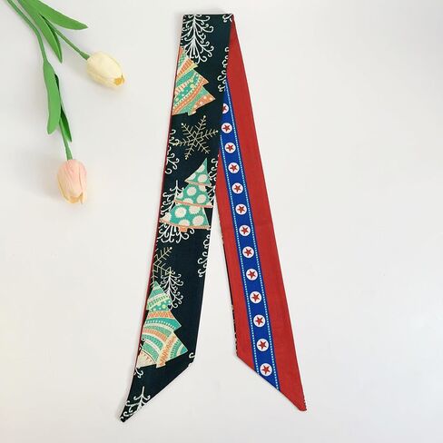 QTMY 16 Pack Christmas Purse Scarf for Bags Silk Head Scarf for Hair Handbag Women Hair Neck Scarves Gifts,144 in Saudi Arabia