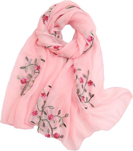 Tapp Collections Embroidery Chiffon Scarf Wrap Shawl Lightweight Scarf for Women Fashion Summer Fall Scarf in Kuwait