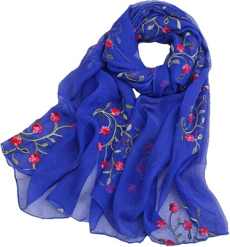 Tapp Collections Embroidery Chiffon Scarf Wrap Shawl Lightweight Scarf for Women Fashion Summer Fall Scarf in Kuwait