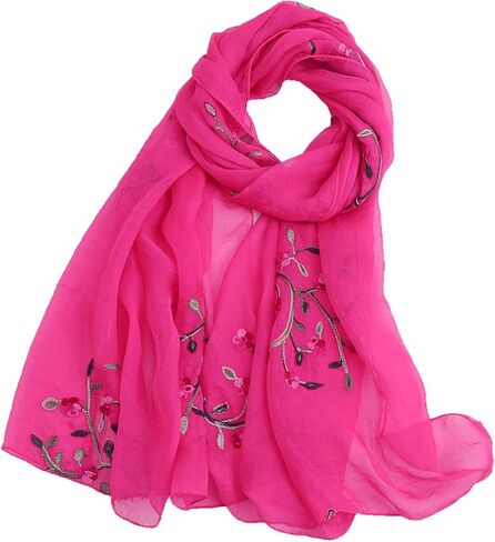 Tapp Collections Embroidery Chiffon Scarf Wrap Shawl Lightweight Scarf for Women Fashion Summer Fall Scarf in Kuwait