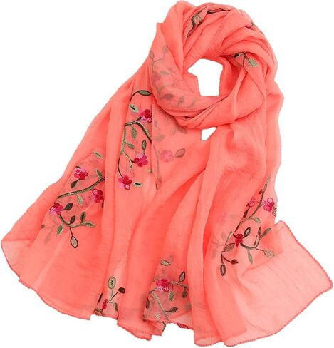 Tapp Collections Embroidery Chiffon Scarf Wrap Shawl Lightweight Scarf for Women Fashion Summer Fall Scarf in Kuwait