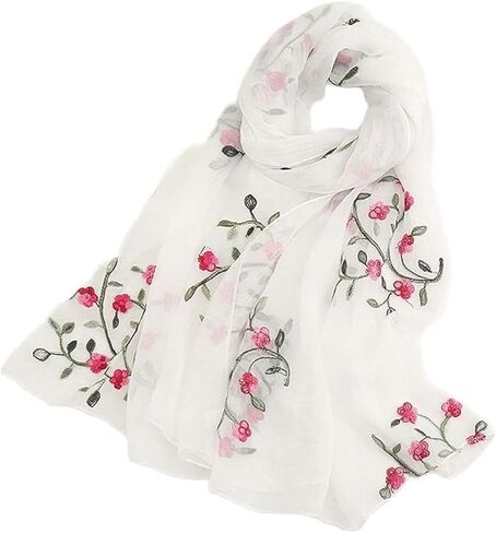 Tapp Collections Embroidery Chiffon Scarf Wrap Shawl Lightweight Scarf for Women Fashion Summer Fall Scarf in Kuwait