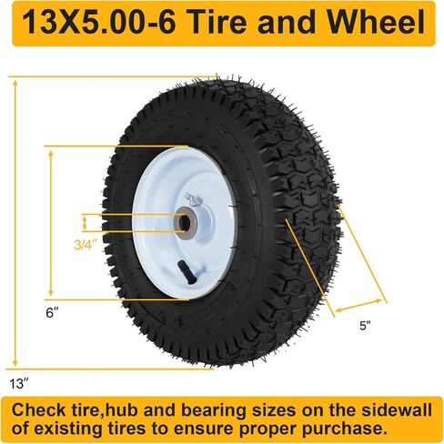 13x5.00-6 إطارات جزازة العشب والأنبوب الداخلي مجموعات متوافقة مع جرار الفناء والشاحنة اليدوية وركوب جزازة العشب وجرور العشب والمزيد in Saudi Arabia