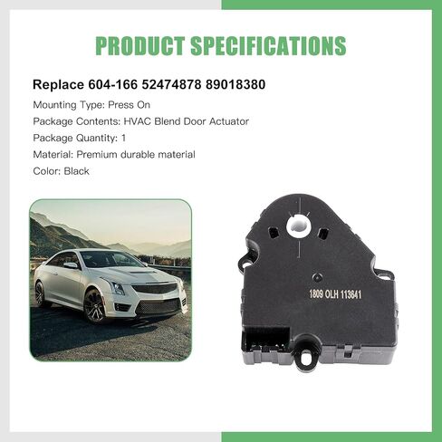 SCITOO 89018380 Air Door Actuator 604-166 HVAC Blend Door Actuator Replacement for 2000-2005 for Cadillac DeVille-Temp Left in Saudi Arabia