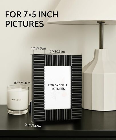 SUMGAR 5x7 White Picture Frame Wood Photo Frame Modern Classic Living Room Office Decor Tabletop Wall Hanging Display Artwork Painting Gift for Family Friends Birhthday Graduation Wedding in Saudi Arabia