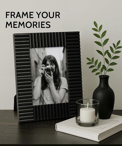 SUMGAR 5x7 White Picture Frame Wood Photo Frame Modern Classic Living Room Office Decor Tabletop Wall Hanging Display Artwork Painting Gift for Family Friends Birhthday Graduation Wedding in Saudi Arabia