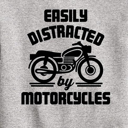 Instant Message - Easily Distracted by Motorcycles - Toddler & Youth Crewneck Fleece Sweatshirt in Kuwait