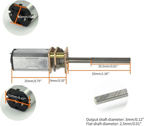 CHANCS Electric Micro Motor N30 DC Gear Motor DC 5-6V 42RPM-50RPM Electric Gearbox Reducer Motor for Robot DIY 2PCS in Kuwait