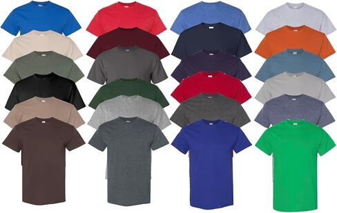 TEES اليومية 24 حزمة رجالي طاقم القطن الرقبة القمصان العادية القمصان الجزء الأكبر قصير الأكمام خفيفة الوزن مزيج الألوان in Kuwait