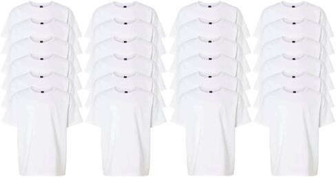 TEES اليومية 24 حزمة رجالي طاقم القطن الرقبة القمصان العادية القمصان الجزء الأكبر قصير الأكمام خفيفة الوزن مزيج الألوان in Kuwait