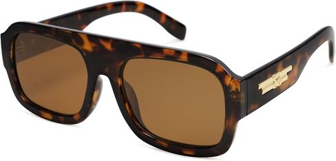SOJOS Trendy Square Aviator Sunglasses for Womens Mens Polarized Flat Top Designer Inspired UV400 Sun Glasses SJ2281 in Kuwait