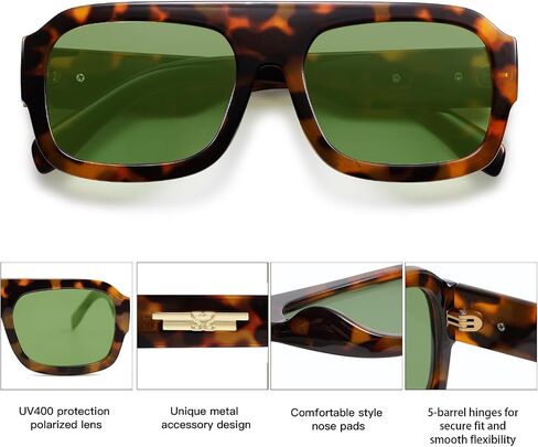 SOJOS Trendy Square Aviator Sunglasses for Womens Mens Polarized Flat Top Designer Inspired UV400 Sun Glasses SJ2281 in Kuwait