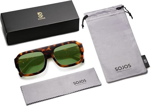 SOJOS Trendy Square Aviator Sunglasses for Womens Mens Polarized Flat Top Designer Inspired UV400 Sun Glasses SJ2281 in Kuwait