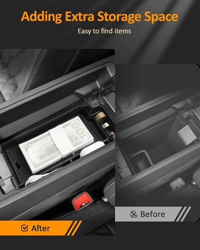 CDEFG لـ Nissan Rogue 2021-2025 Center Center Center Organizer Tray 2021 2022 2023 2024 2025 Rogue (SV ، Rock Creek ، SL ، Platinum) Armrest Storage Middle Console in Saudi Arabia
