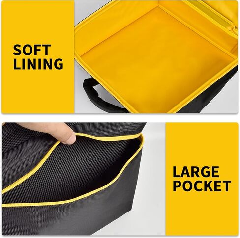 Car Jumper Starter Storage Bag Compatible with DEWALT DXAEJ14 Digital Portable Power Station Air Compressor, Carrying Case Holder Container (Black with Yellow Zipper Case Only) in Saudi Arabia
