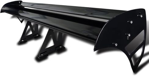 Spec-D Tuning 52" Universal Glossy Black Aluminum Adjustable F1 Style Double Deck Rear Trunk Spoiler in Saudi Arabia