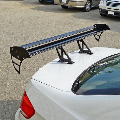 Spec-D Tuning 52" Universal Glossy Black Aluminum Adjustable F1 Style Double Deck Rear Trunk Spoiler in Saudi Arabia