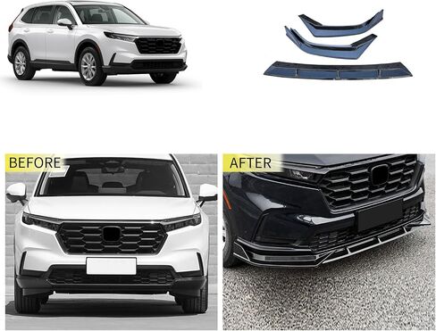 طقم شفة المصد الأمامي المتوافق مع Honda CRV 2023 2024 نسخة زيت السفلى الذقن المفسد الفاصل إكسسوارات السيارة الخارجية ABS 3pcs (نمط ألياف الكربون) in Kuwait
