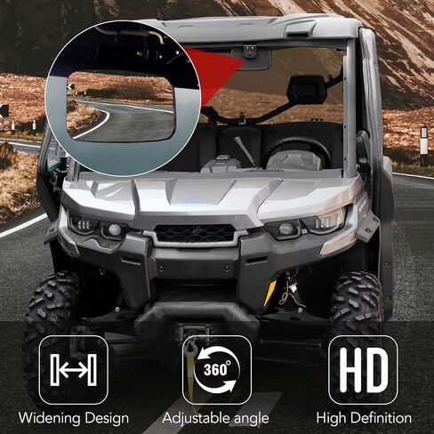 A & UTV Pro Can-Am Defender Mirrors Kit View الخلفية والمرايا الجانبية القابلة للتعديل لعام 2016-2024 ، المرآة الخلفية المحدبة ، استبدل OEM# 715002459 ، 3pcs in Saudi Arabia