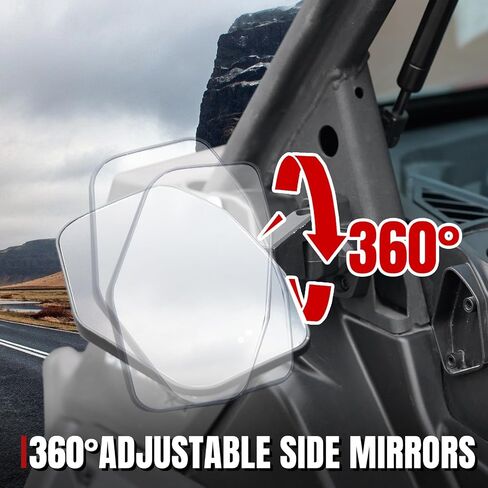A & UTV Pro Can-Am Defender Mirrors Kit View الخلفية والمرايا الجانبية القابلة للتعديل لعام 2016-2024 ، المرآة الخلفية المحدبة ، استبدل OEM# 715002459 ، 3pcs in Saudi Arabia